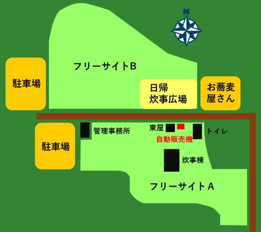 江別市森林キャンプ場のマップ